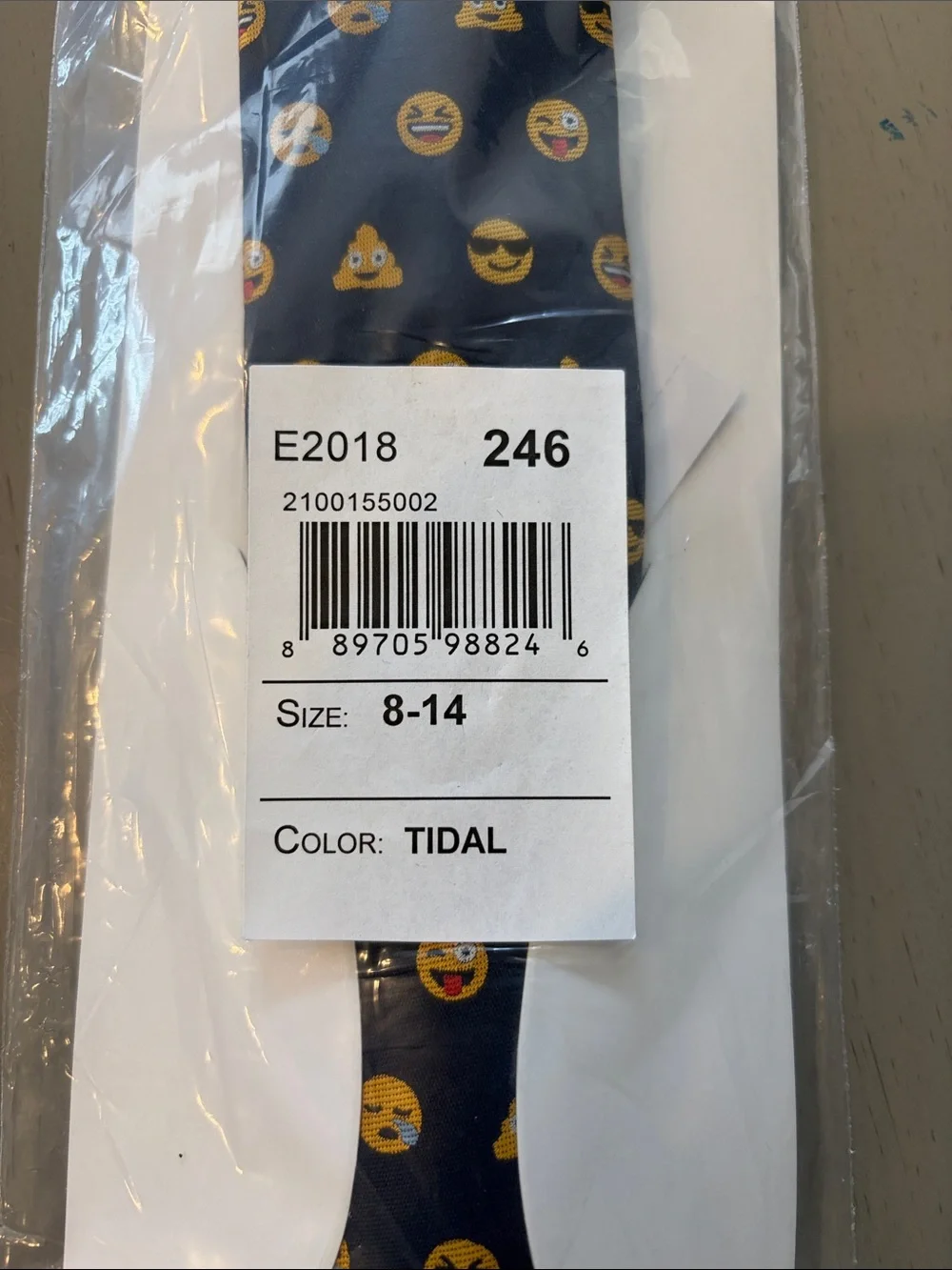 The Children's Place Navy Tie with Yellow Emoji Print